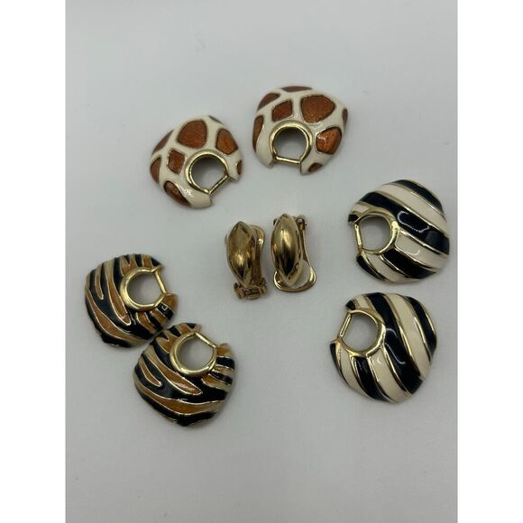 Kenneth Jay Lane Animal Earrings Enamel Interchangeable 1990s - Picture 5 of 6